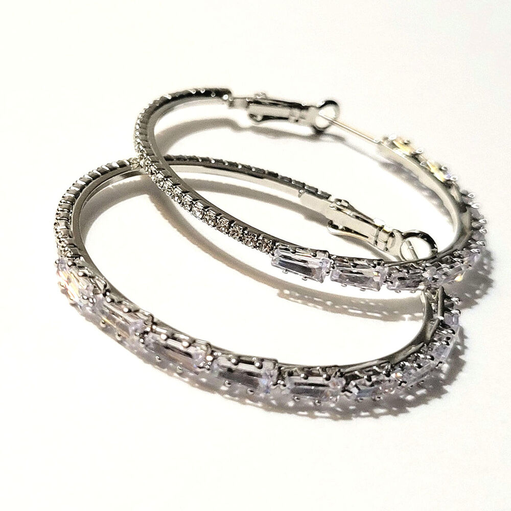 Stylish Silver Plated Hoop Earrings